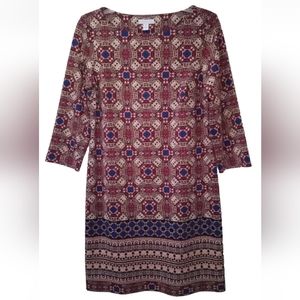 London Times Womens Size 8 Dress 3/4 Sleeve Stretch